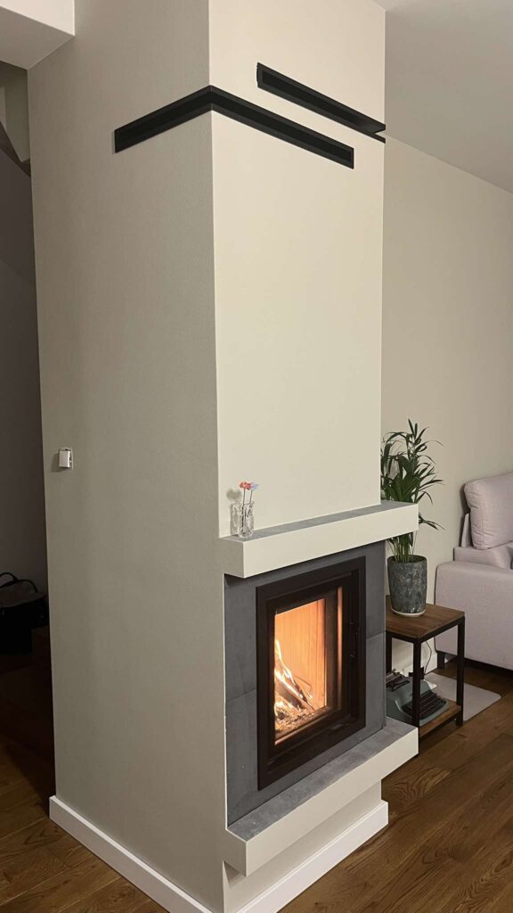 obudowa kominka w salonie